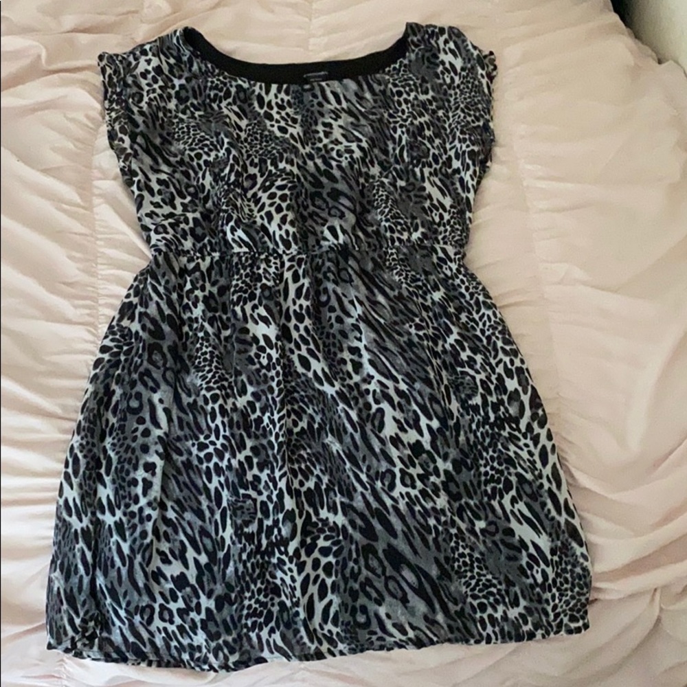 Black and white cheetah dress